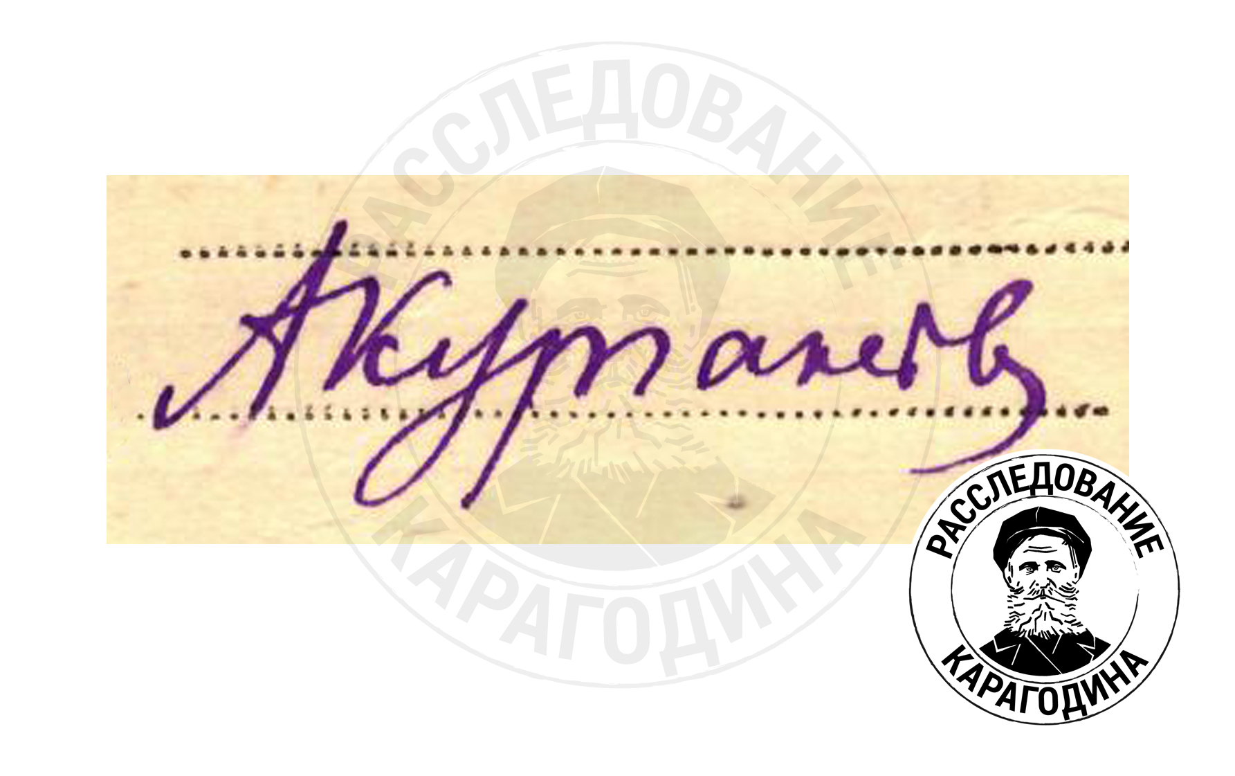 Образец почерка: личная подпись – КУРГАНОВ Александр Яковлевич